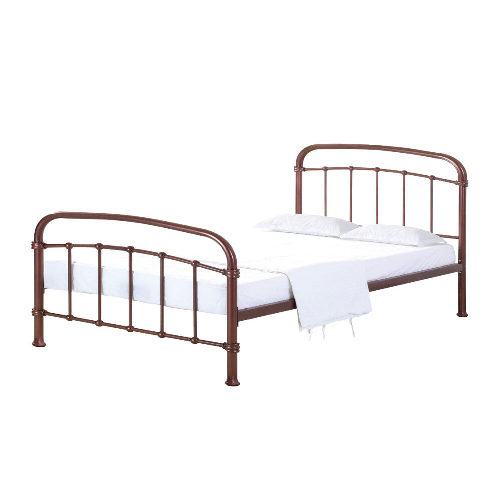 4ft6 Halston Copper Metal Double Bed Frame 113x146x200cm Free Delivery (2 Packs)