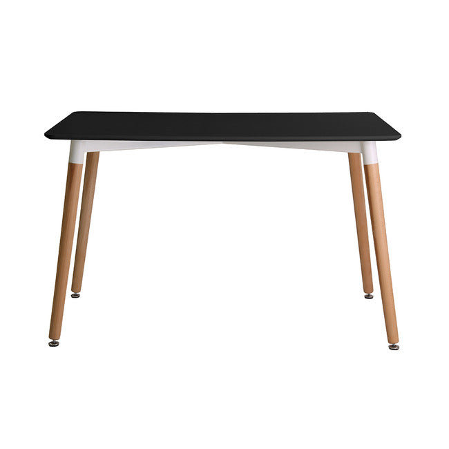 Fraser Dining Table Sleek Black Top & Wooden Legs, Stylish & Versatile 120cm Table