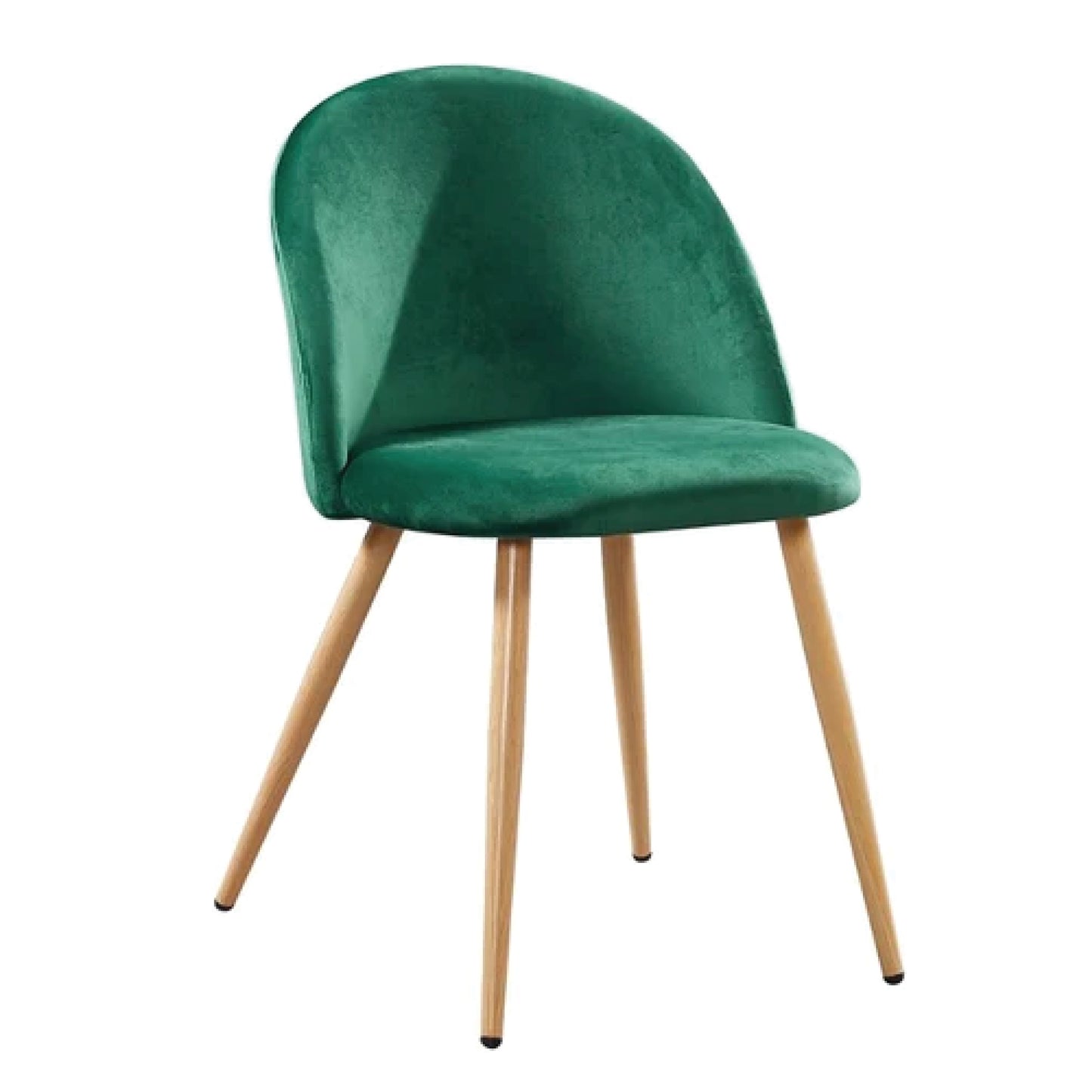 Venice Velvet Dining Chairs Luxurious Comfort with Stylish Oak-Effect Legs In Black, Green & Pink (Pack of 2)