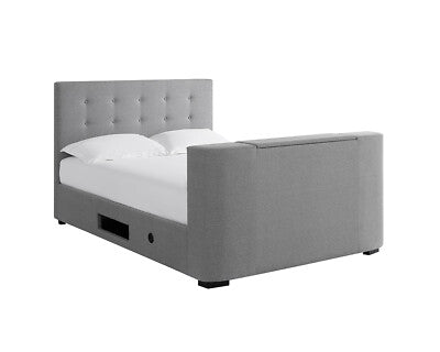Mayfair Grey TV Kingsize Bed - Classic Comfort with Built-In Entertainment