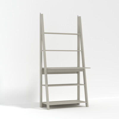 Tiva Grey Ladder Desk - Sleek Design with 3 Shelves & Functional Workspace