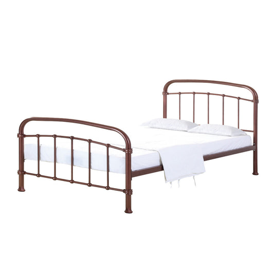 4ft6 Halston Copper Metal Double Bed Frame 113x146x200cm Free Delivery (2 Packs)