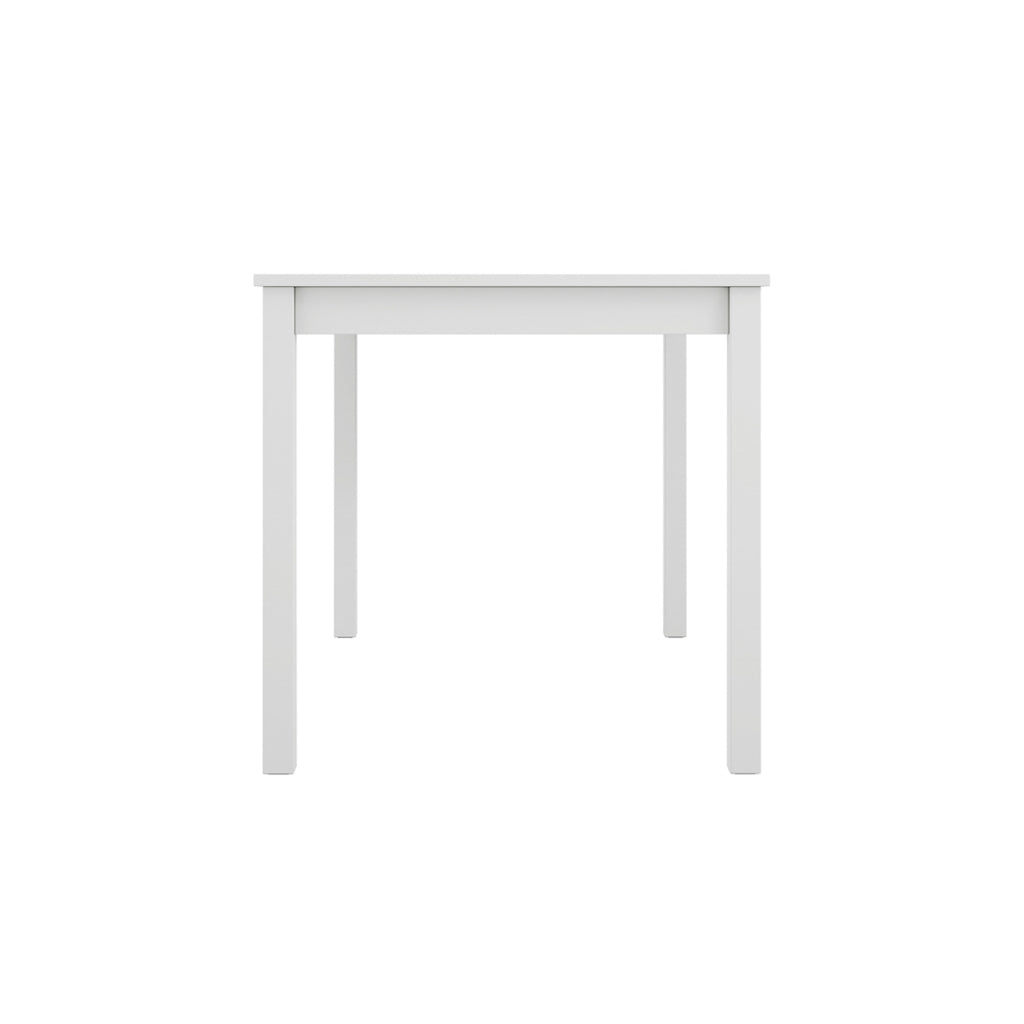 Crawford White 4 Seater Dining Table - Sturdy Design with Satin X-Back Chairs