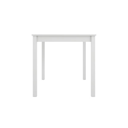 Crawford White 4 Seater Dining Table - Sturdy Design with Satin X-Back Chairs