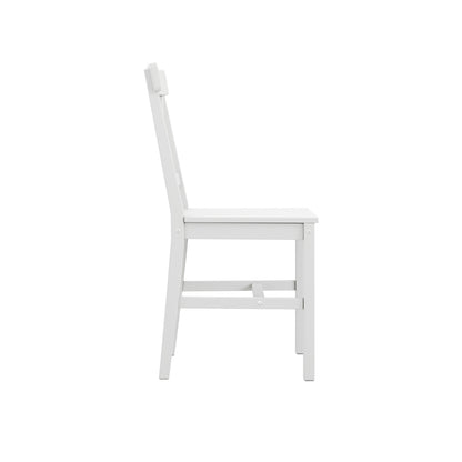 Crawford White 4 Seater Dining Table - Sturdy Design with Satin X-Back Chairs