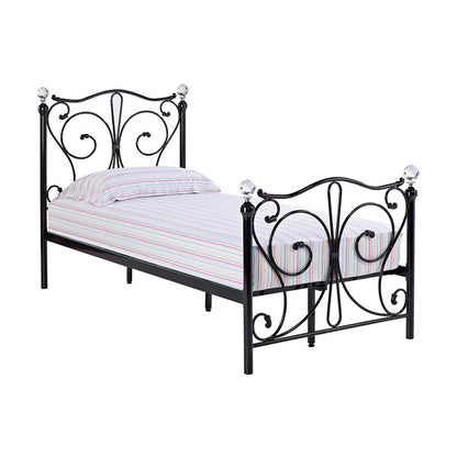 Florence Crystal Finial Metal Bed Available in Single, Double or King