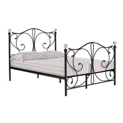 Florence Crystal Finial Metal Bed Available in Single, Double or King