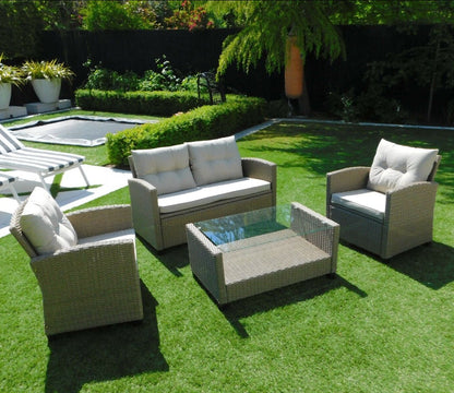 Rattan Garden Furniture Conservatory Sofa Seat Armchair Table Set