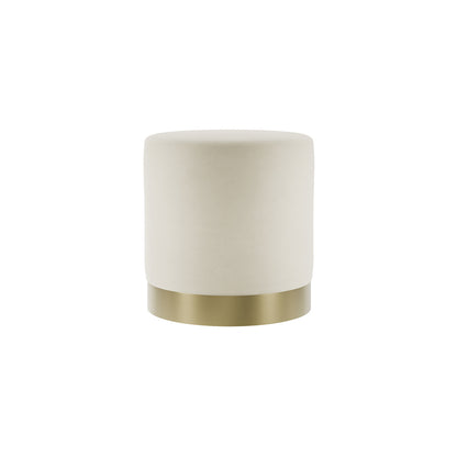 Lara Pouffe Cream Velvet / Brushed Gold Small 