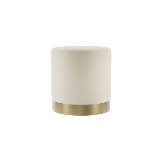 Lara Pouffe Cream Velvet / Brushed Gold Small 