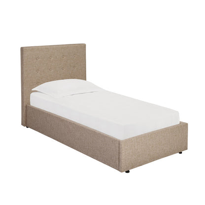 Lucca Gas lift Ottoman Storage Bed Available in Grey or Beige in All Sizes