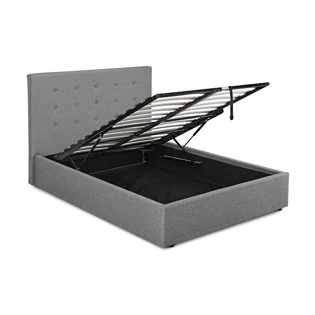 Lucca Gas lift Ottoman Storage Bed Available in Grey or Beige in All Sizes