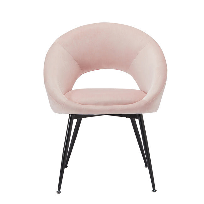 Lulu Velvet Dining Chair Black, Grey Or Pink  (Pack of Two)