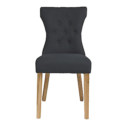 Naples Linen Dining Chairs With Wooden Legs (Pack of 2)