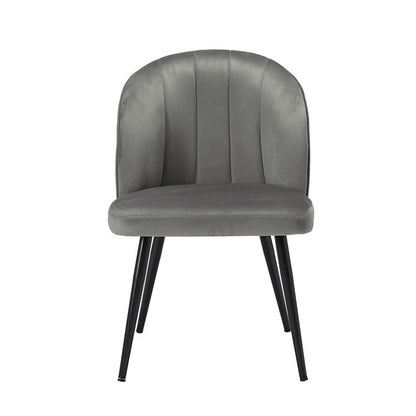 Orla Plush Velvet Dining Chairs With Black Legs (Pack of 2)