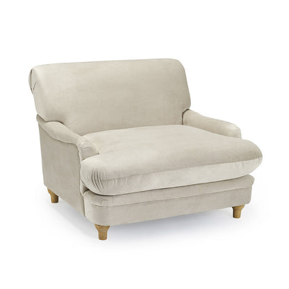 Plumpton Oversized Velvet Loveseat/ Snuggle Chair available in 3 colours