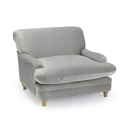 Plumpton Oversized Velvet Loveseat/ Snuggle Chair available in 3 colours