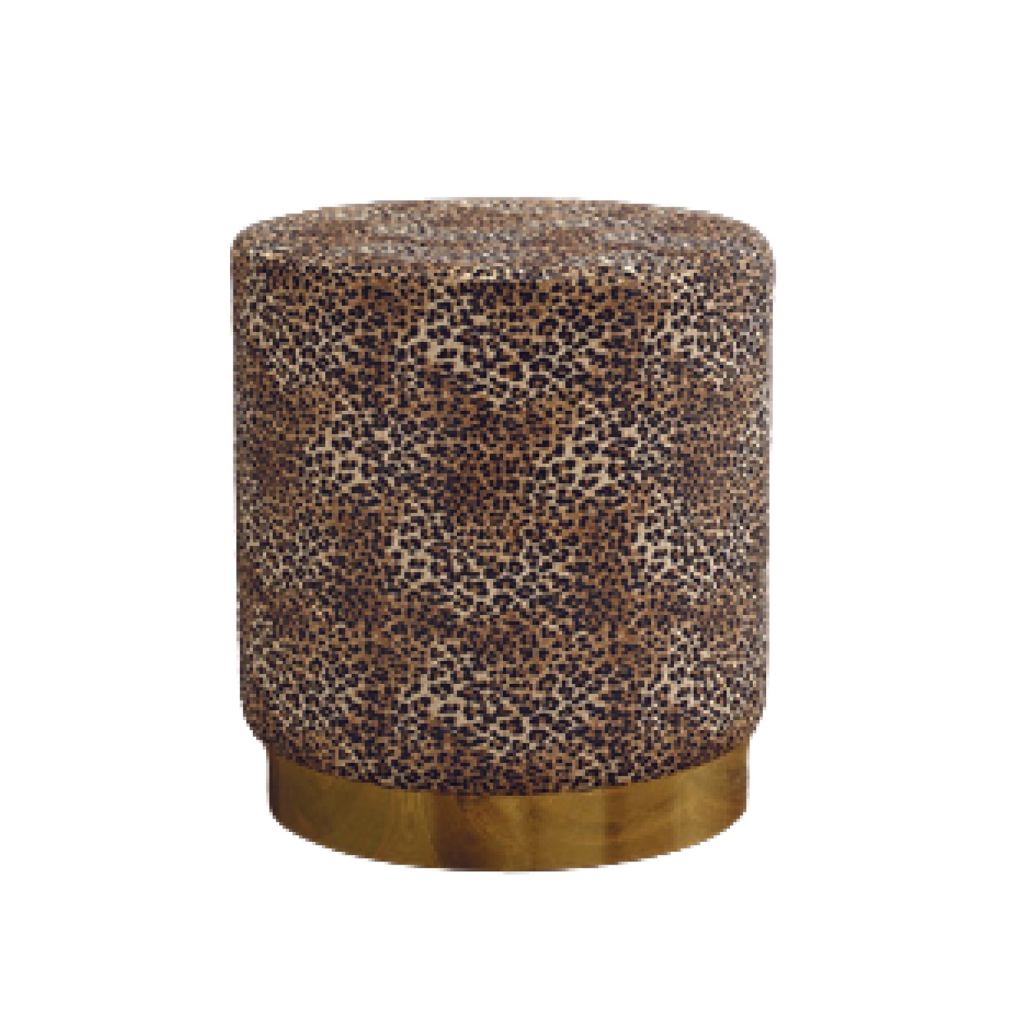 Lara Velvet Pouffe With Gold Base.