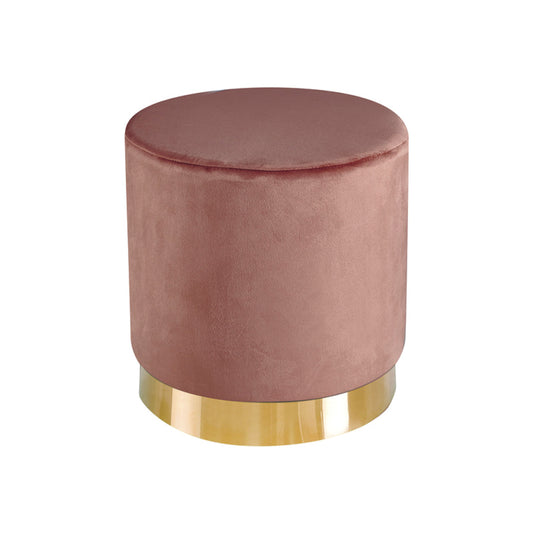 Lara Velvet Pouffe With Gold Base.