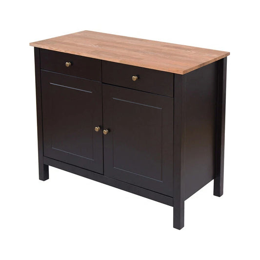 Copenhagen Sideboard 2 Doors & 2 Drawers Black Frame-Oiled Wood
