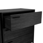 Hoxton Black 3 Drawer Chest with Matt Black Frame & Wood Effect Finish - Image 3
