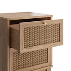Bordeaux Rattan Bedside Cabinet - Boho Charm with Luxe Gold Accents - Image 3