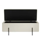 Lola Ivory Boucle Storage Ottoman - Cushioned Seat with Matte Black Legs - Image 4