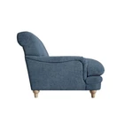 Plumpton Chair Denim Blue Coloured Chenille fabric With Oak Wooden Legs - Image 4
