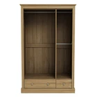 Devon Oak 3-Door 2-Drawer Wardrobe - Classic Storage with Timeless Elegance - Image 3