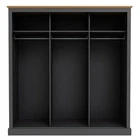 Devon Charcoal 3-Door Sliding Wardrobe - Spacious Elegance with Timeless Design - Image 3
