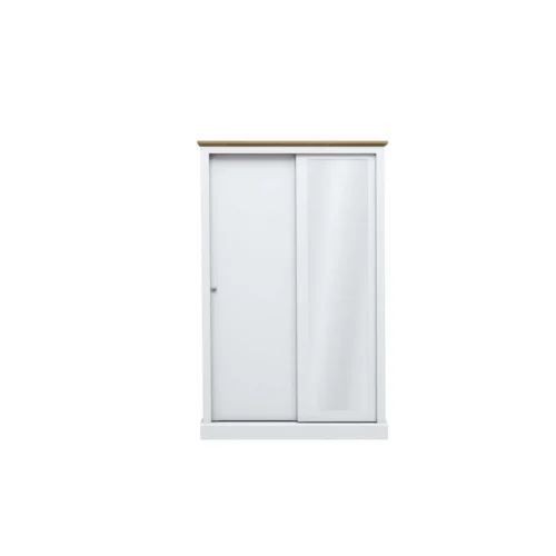 Devon White 2-Door Sliding Wardrobe - Timeless Elegance with Space-Saving Design