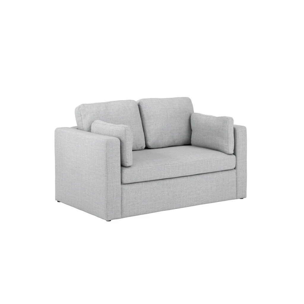 Newport Light Grey 2 Seater Sofa - Linen-Blend Upholstery with Scatter Cushions - Image 2