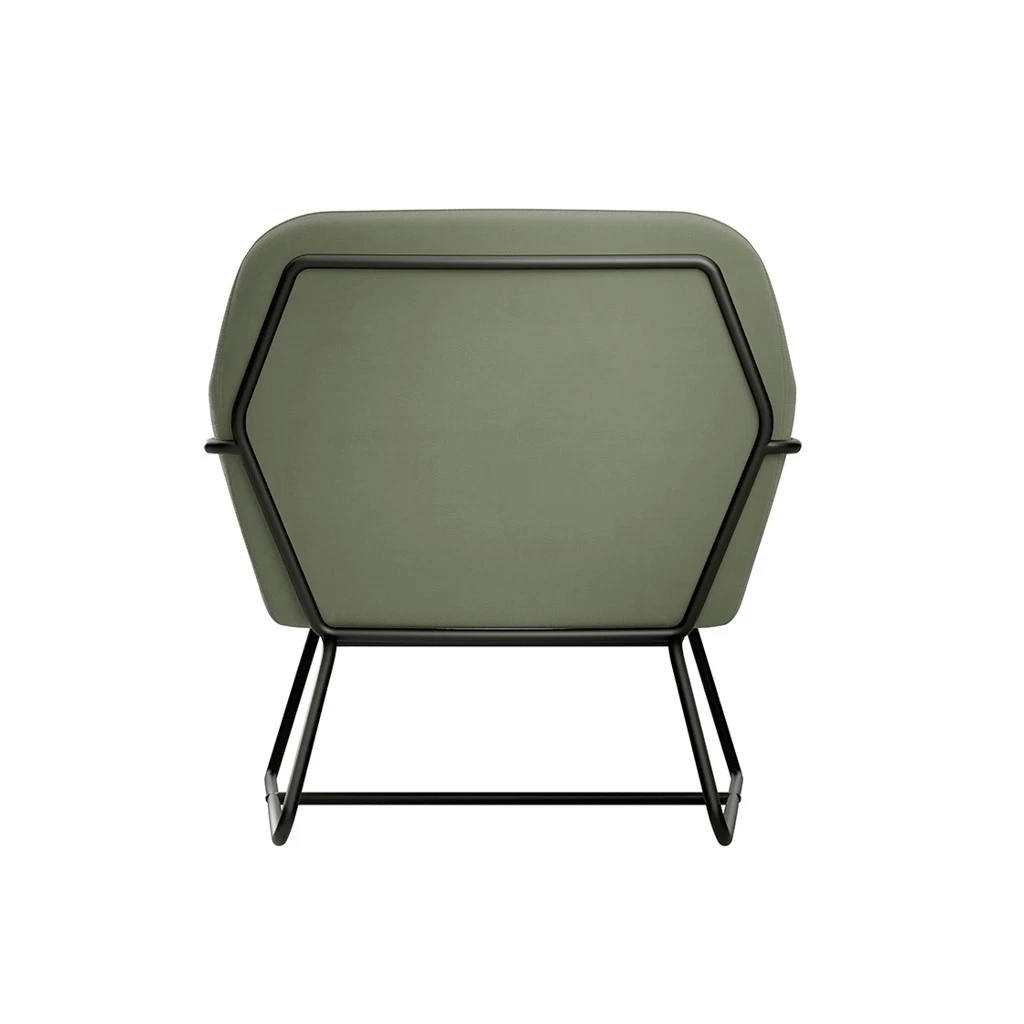 Charles Velvet Sage Armchair Comfortable & Relaxed Seating with Matte Black Legs - Image 4