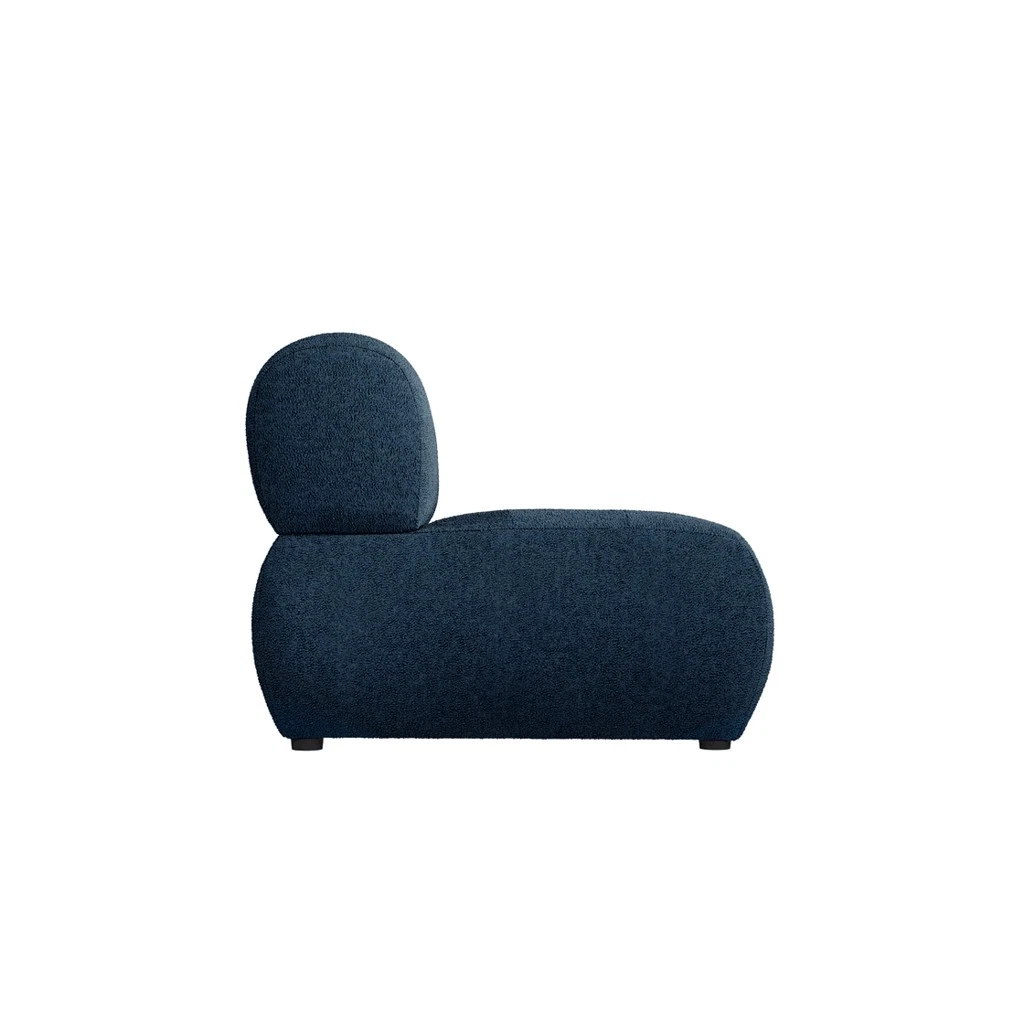 Reese Accent Chair Midnight Blue Coloured Boucle fabric With Black Wooden Legs - Image 3