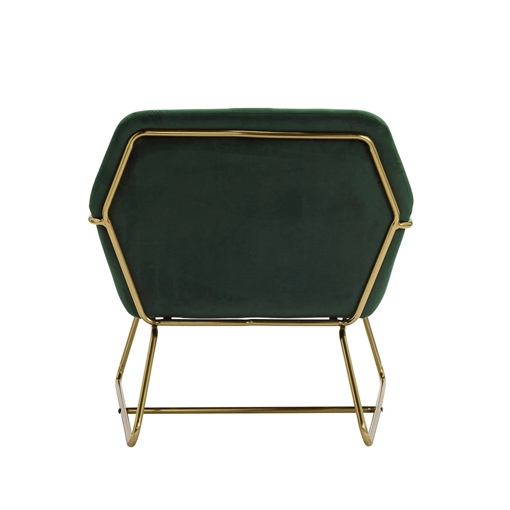 Charles Racing Green Armchair - Luxe Velvet Comfort with Sleek Gold Frame - Image 2