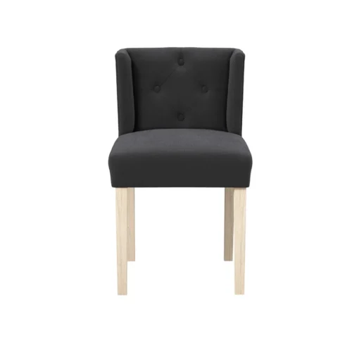Shay Winged Armless Dining Chair With Anthracite Linen Fabric (1 Per Pack)