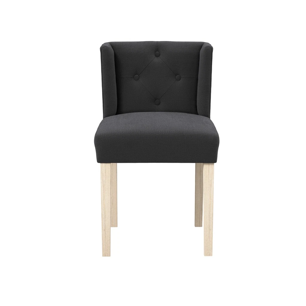 Shay Winged Armless Dining Chair With Anthracite Linen Fabric (1 Per Pack)