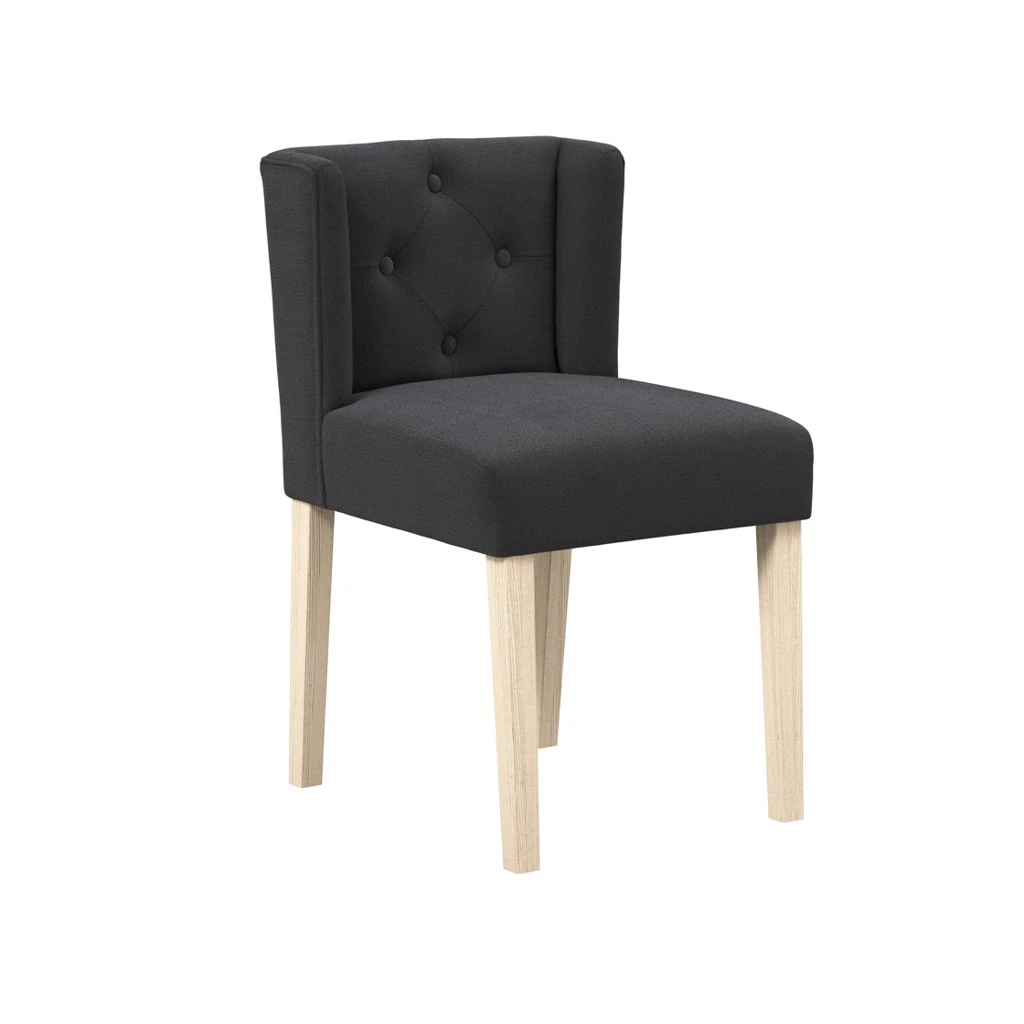 Shay Winged Armless Dining Chair With Anthracite Linen Fabric (1 Per Pack) - Image 2
