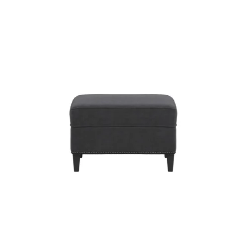 Atticus Anthracite Footstool With Comfort Seat & Black Wood Legs Pack Of 1