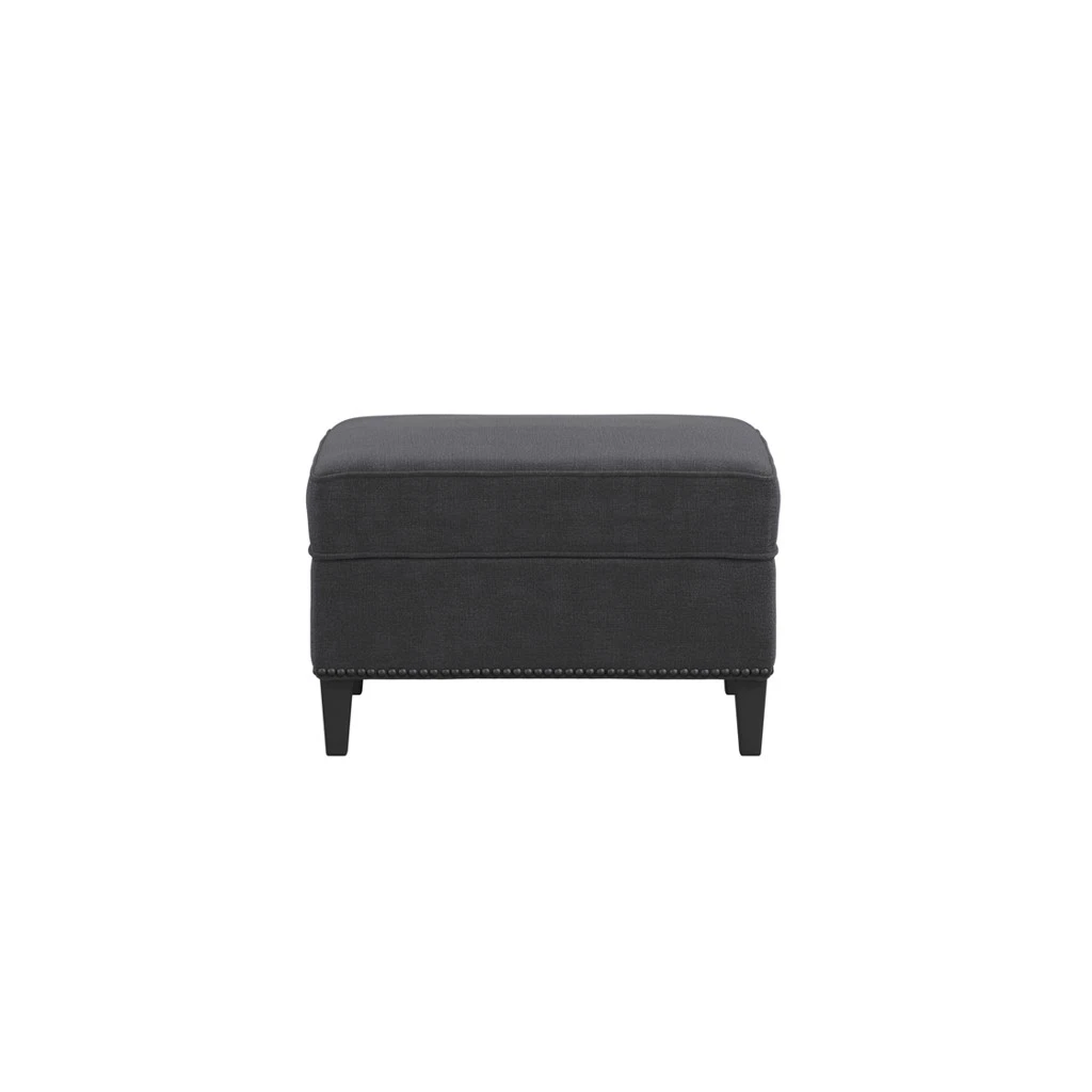 Atticus Anthracite Footstool With Comfort Seat & Black Wood Legs Pack Of 1