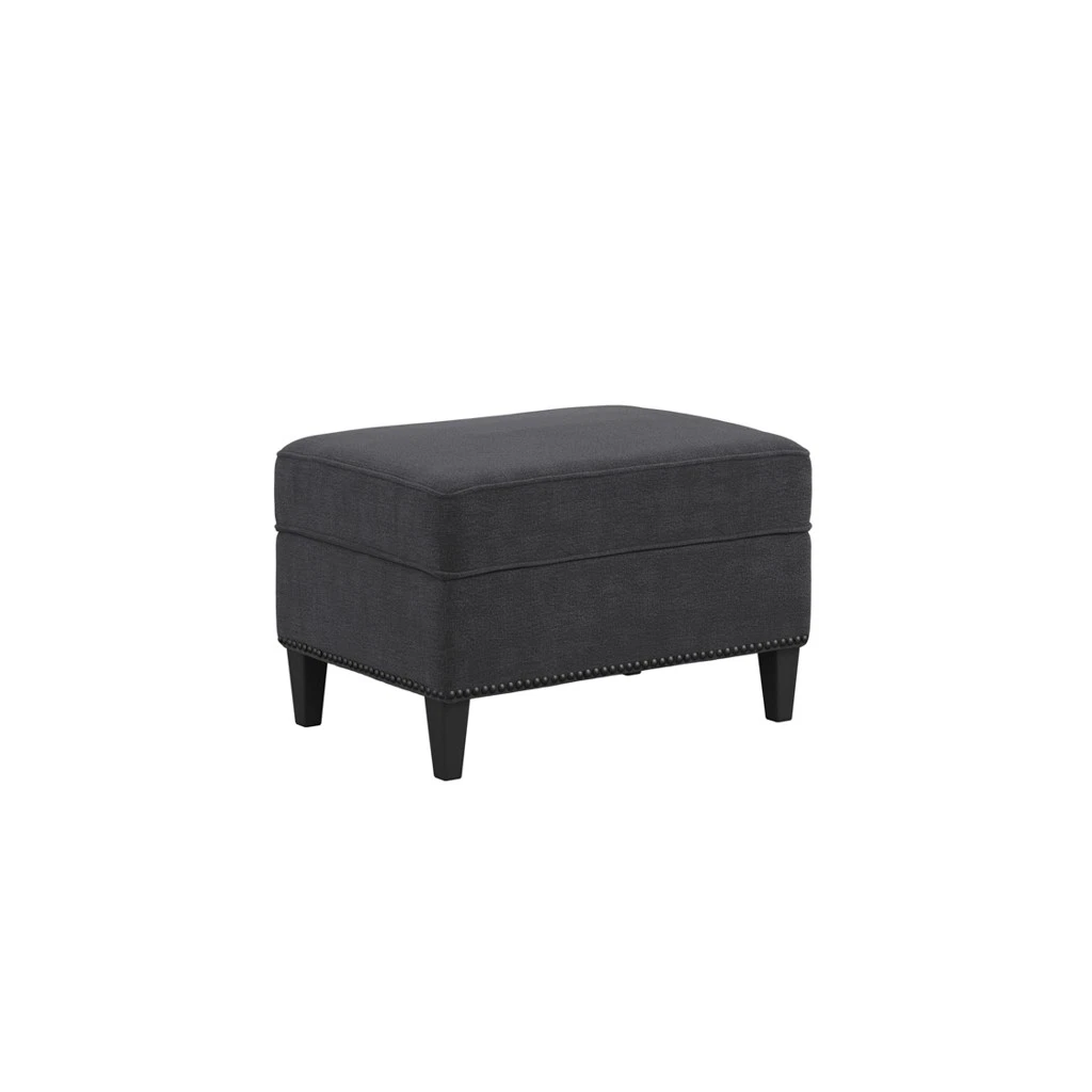 Atticus Anthracite Footstool With Comfort Seat & Black Wood Legs Pack Of 1 - Image 2
