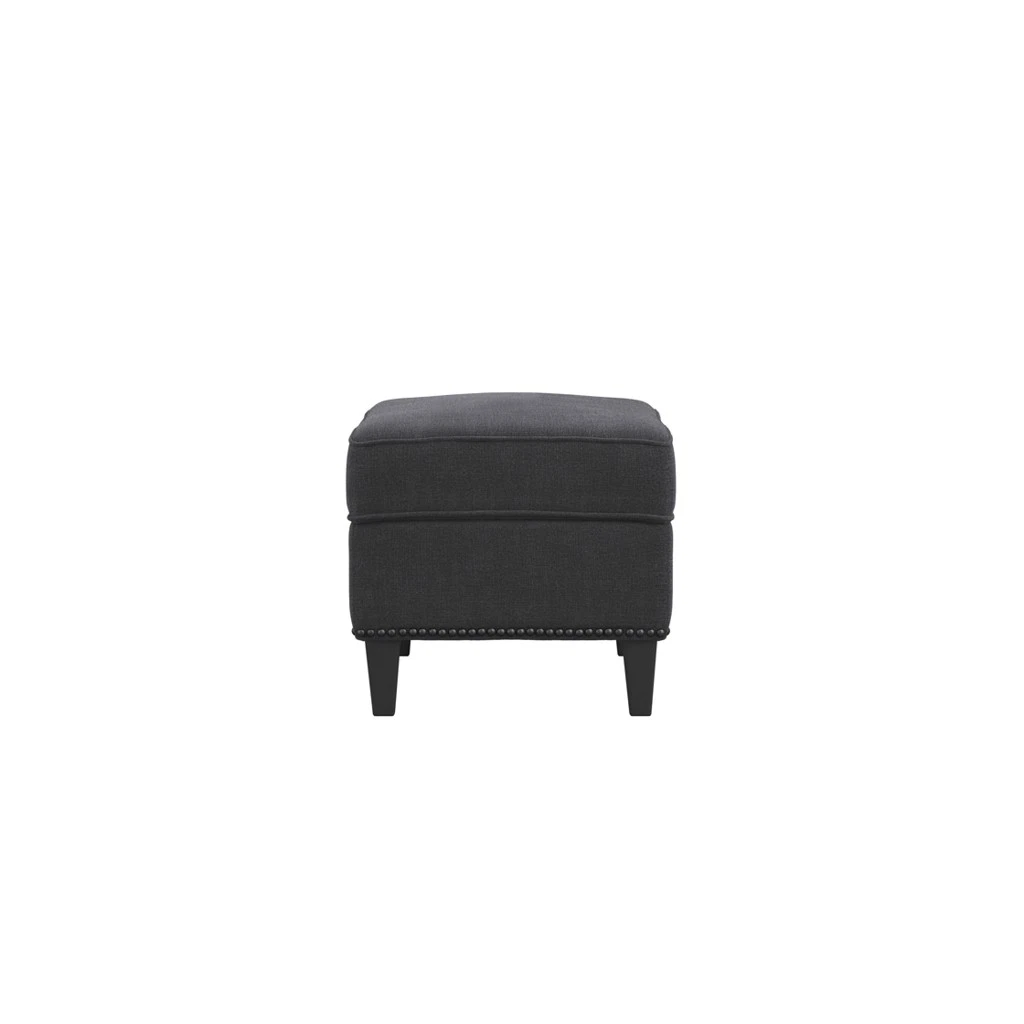 Atticus Anthracite Footstool With Comfort Seat & Black Wood Legs Pack Of 1 - Image 3