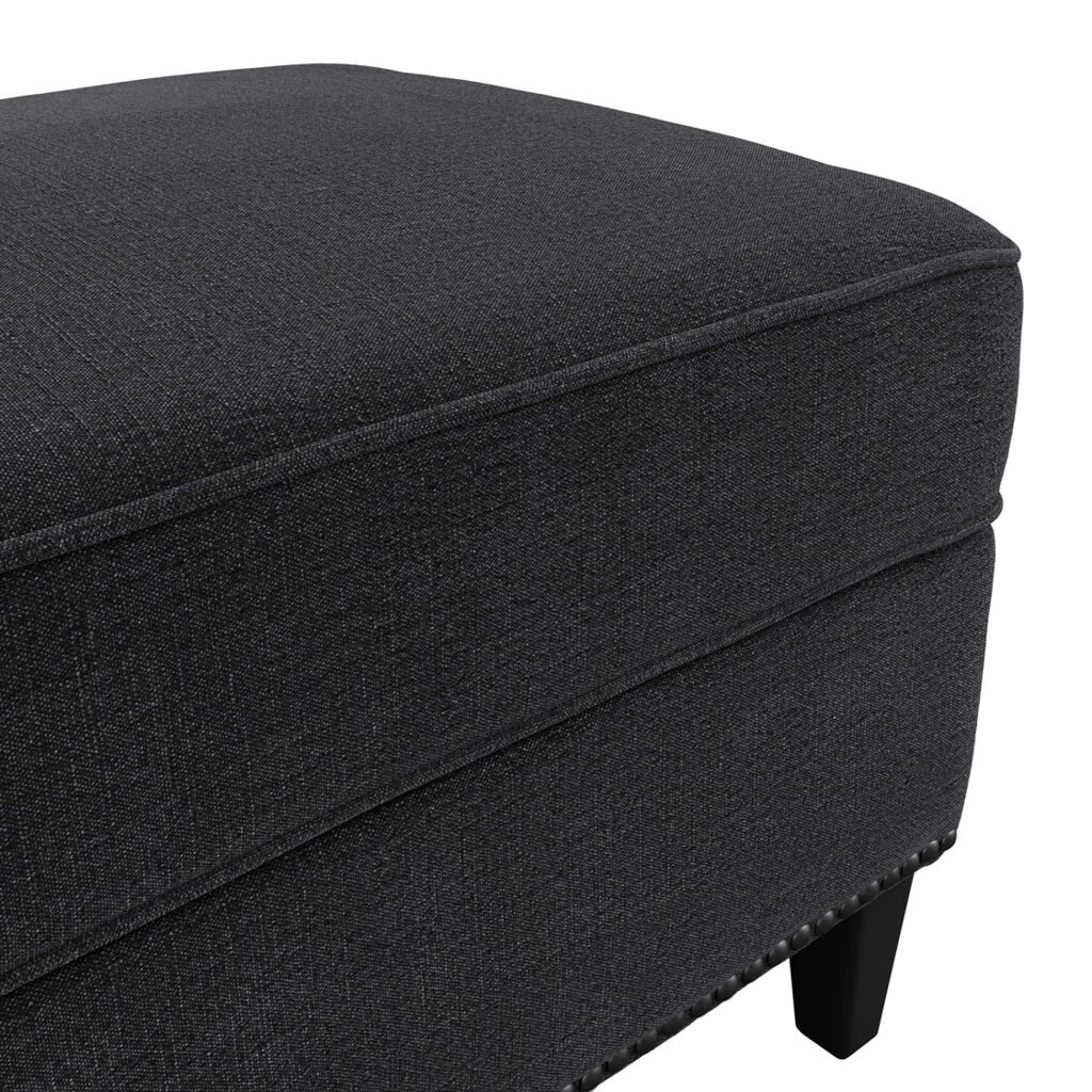 Atticus Anthracite Footstool With Comfort Seat & Black Wood Legs Pack Of 1 - Image 4