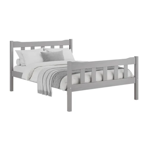 Havana Grey King Size Bed-Grey Washed Solid Pine with Timeless Elegance(2 Packs)