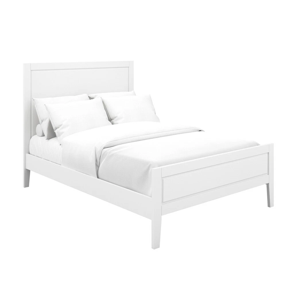 Bay White King Size Bed-Minimalist Shaker Style with Sturdy Construction(2 Pack)