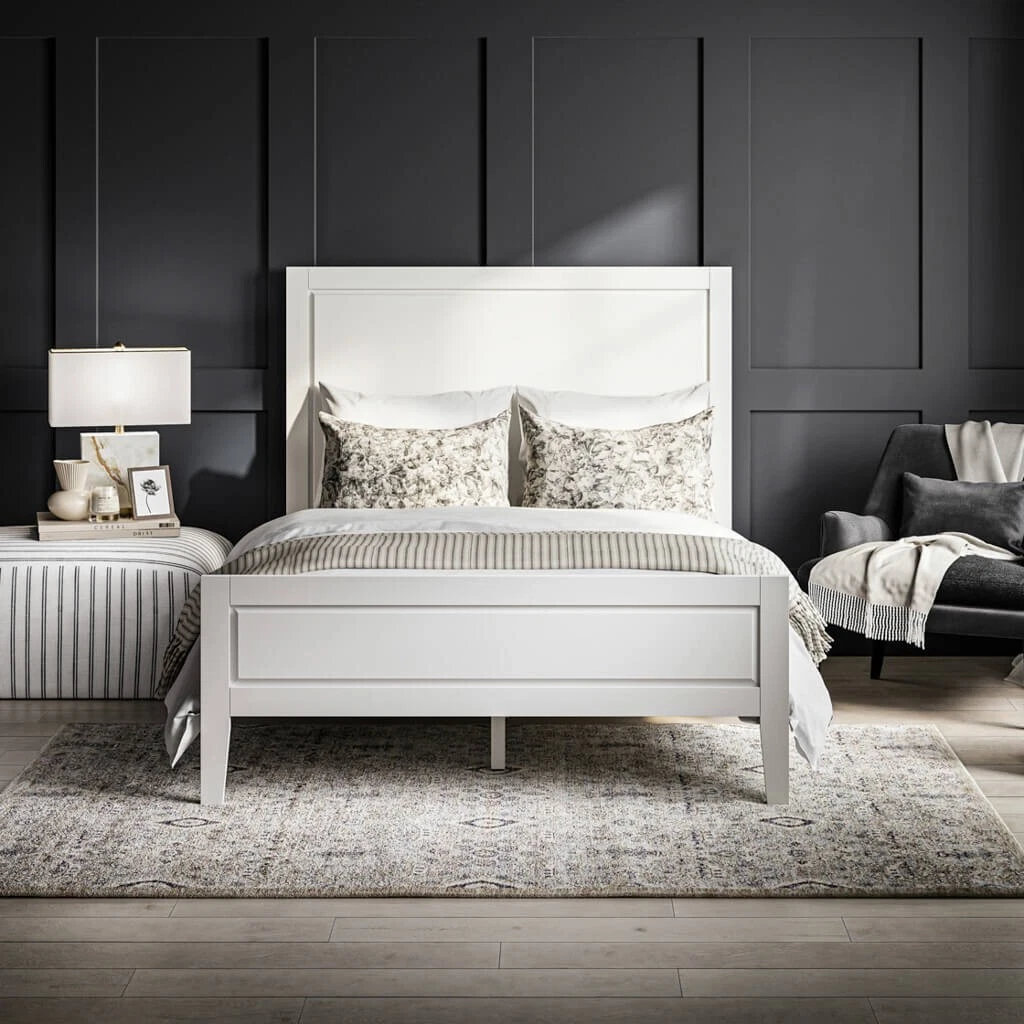 Bay White King Size Bed-Minimalist Shaker Style with Sturdy Construction(2 Pack) - Image 5