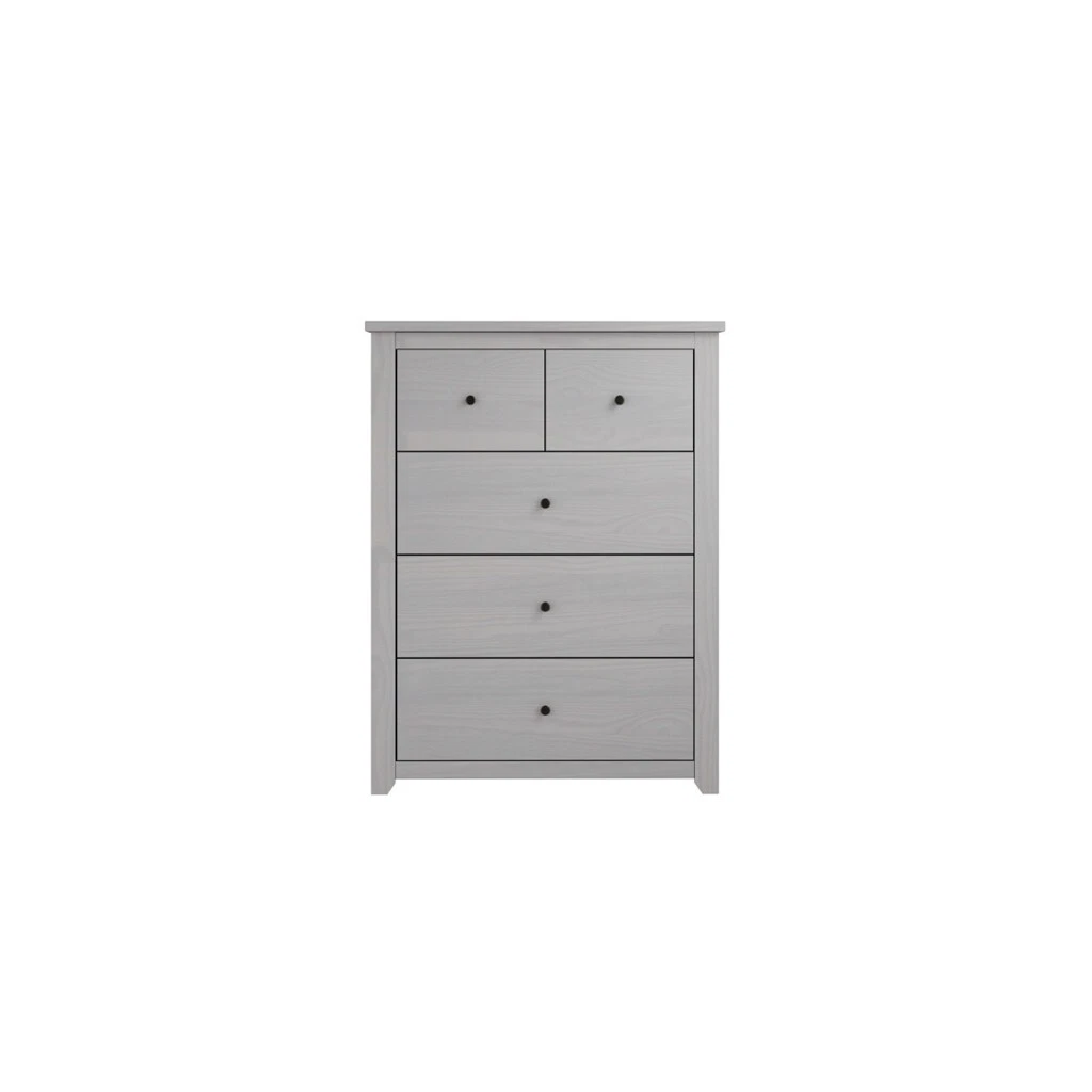 Havana Grey 3+2 Chest-Solid Pine with Grey-Washed Finish & Antique-Style Handles