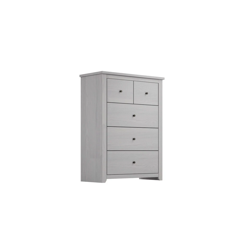 Havana Grey 3+2 Chest-Solid Pine with Grey-Washed Finish & Antique-Style Handles - Image 2