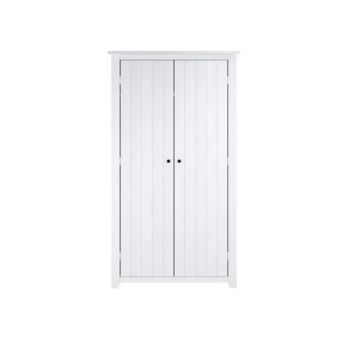 Havana White 2 Door Wardrobe - Solid Pine with White-Washed Finish (2 Packs)