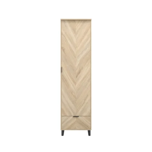 Stockholm Chevron 1 Door Wardrobe - Sonoma Oak Finish with Chevron Pattern